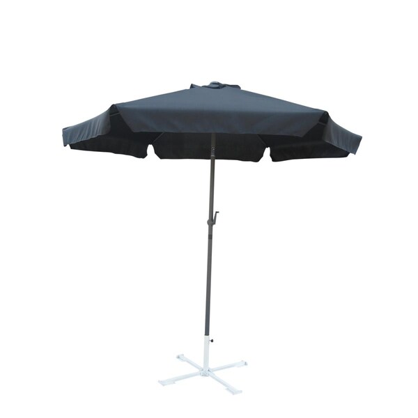 International Caravan 60403-BK 8 ft. Outdoor Aluminum Umbrella, Black 60403/BK - main